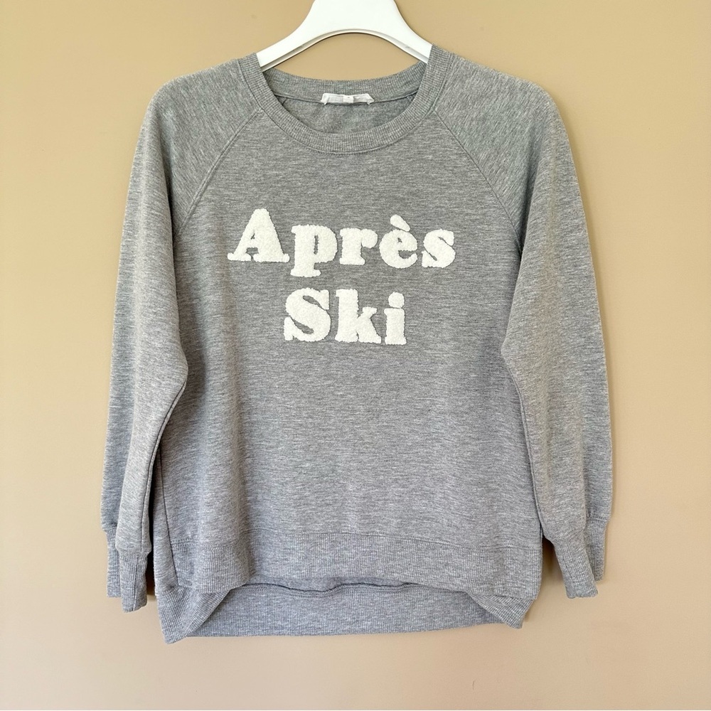 SOLD Apres Ski Sweatshirt Workshop Republic Women's Small gray crewneck Top. Shi